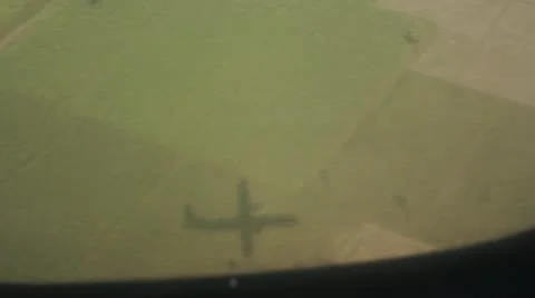 Airplane shadow on ground Stock Footage 10800442