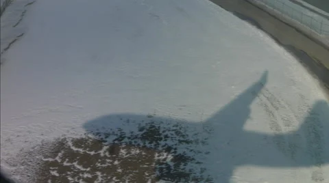 Airplane shadow landing Stock-Footage 44971461