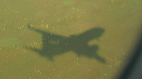 Airplane shadow landing Stock Footage 55494859