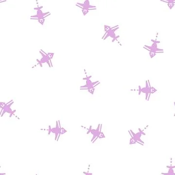 Airplane shape kite glyph vector seamless pattern Stock Illustration