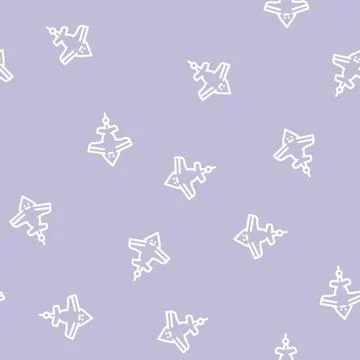 Airplane shape kite line vector seamless pattern Stock Illustration