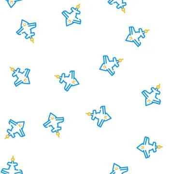 Airplane shape kite vector seamless pattern Stock Illustration