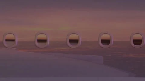 Airplane Side Fly 3d animation - Alpha Matte Stock Footage 36108210