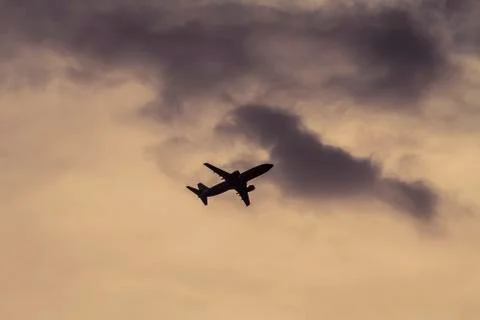 Airplane silhouette Stock Photos