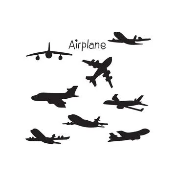 Airplane silhouette set Stock Illustration