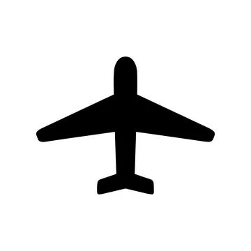 Airplane Silhouette. Vector icon. Stock Illustration