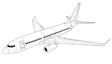 Airplane silhouette. Vector illustration. Stock Illustration