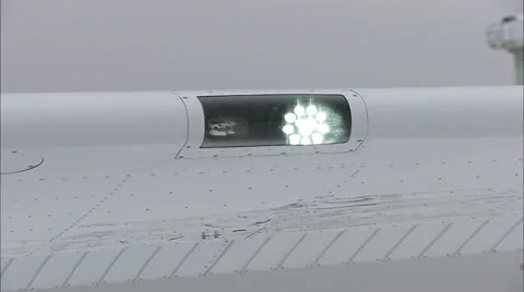 Airplane Simulation Moving Through Clouds Wing Light Flashing Close Up HD Video Stock-Footage 24650041