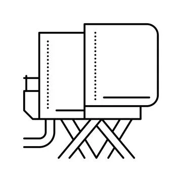 Airplane simulator flight school line icon vector illustration Stock Illustration