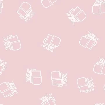 Airplane simulator flight school line seamless pattern Stock Illustration