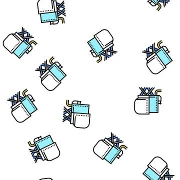 Airplane simulator flight school vector seamless pattern Stock Illustration
