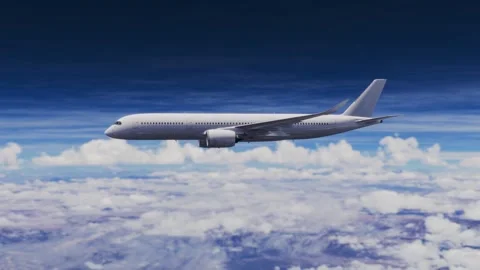 Airplane in the sky above the clouds Stock Footage 270460298