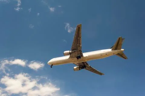 Airplane on the sky background Foto stock