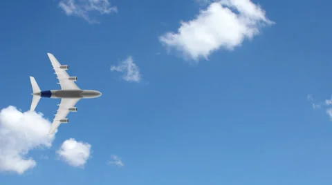 AirPlane in Sky Bottom Side Stock Footage 36184149
