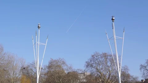 Airplane in the sky flying Stock Footage 105018029