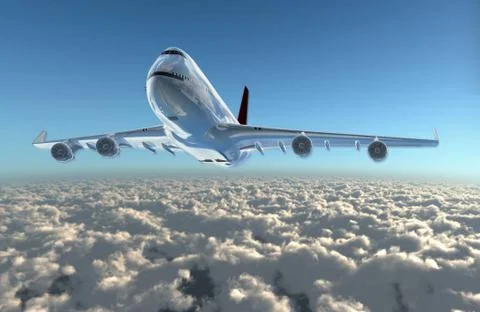 Airplane up to sky Stock Illustration