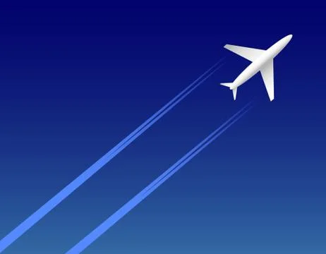 Airplane on sky Stock Illustration