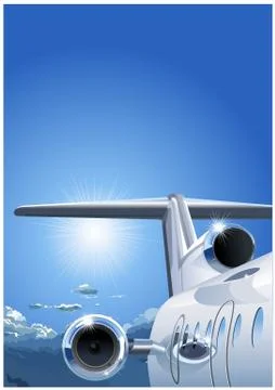 Airplane in the Sky Stock Illustration