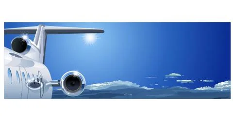 Airplane in the Sky Stock Illustration
