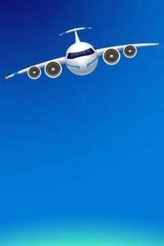 Airplane with sky Stock Illustration
