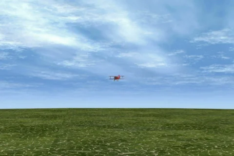 Airplane in Sky NTSC Stockbeeldmateriaal 659070