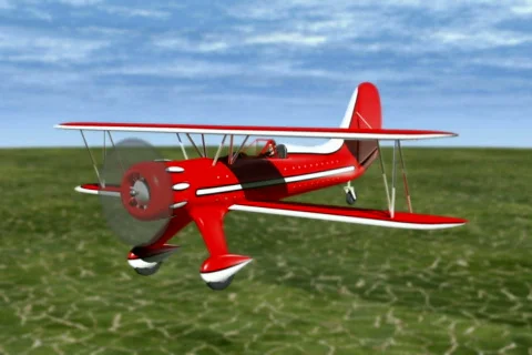 Airplane in Sky NTSC Stockbeeldmateriaal 661249