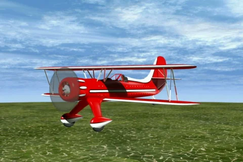 Airplane in Sky NTSC Stockbeeldmateriaal 661256
