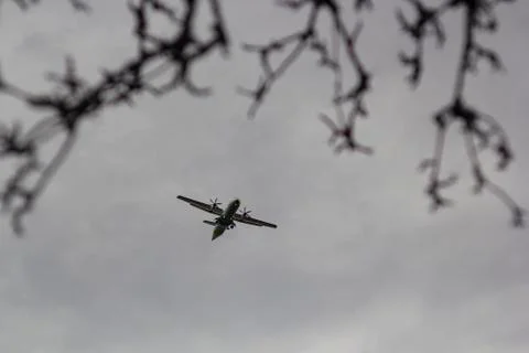 Airplane in sky Stock Photos