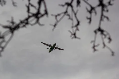 Airplane in sky Stock Photos
