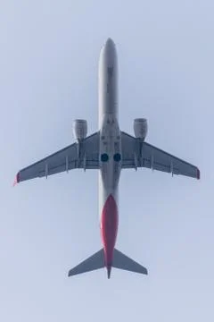 An airplane in sky Stock Photos