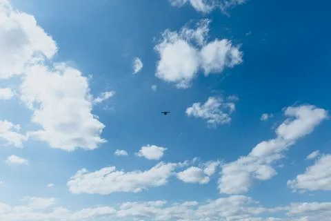 Airplane in the sky. Stock Photos