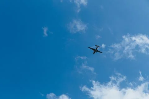 Airplane in the sky. Stock Photos