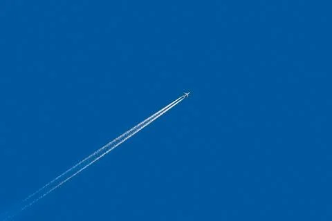 Airplane in the sky. Stock Photos