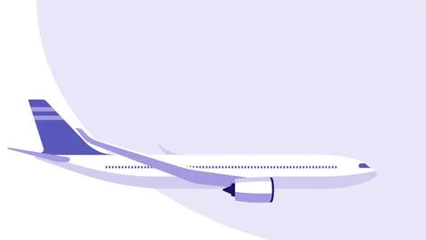 Airplane in the sky. Side view. Concept of travel, vacation, fly, aviation. Stock Illustration