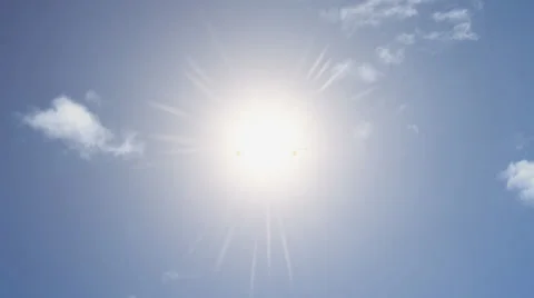 Airplane in Sky With Sun Stock Footage 34199047