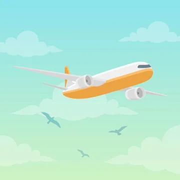 Airplane in the sky vector illustration Stock Illustration