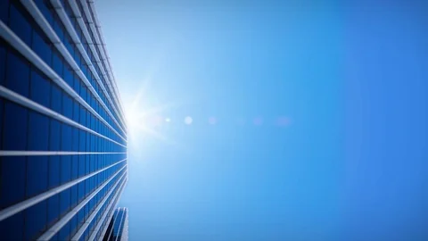 Airplane on the Skyscraper Stock Footage