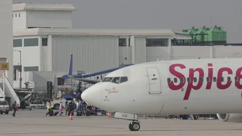 Airplane Slowly Moving  Stock Footage 100052460