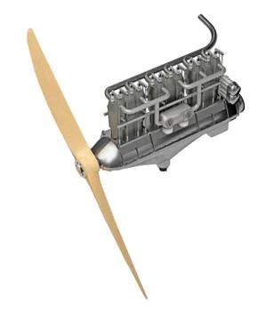 Airplane small engine isolated on white Stock Illustration