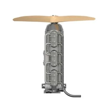 Airplane small engine isolated on white Stock Illustration