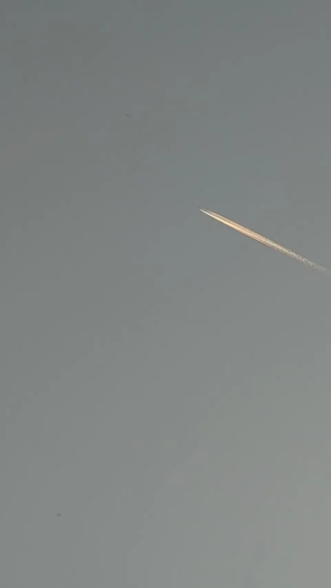 Airplane Soars Gray Sky 스톡 동영상 320095899