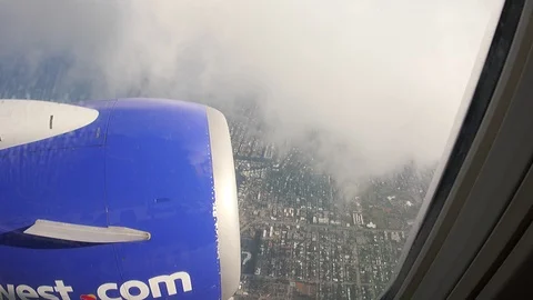Airplane Southwest engine clouds Video stock 88720087