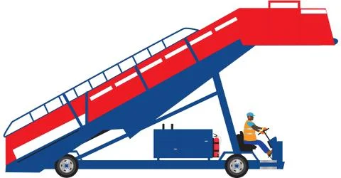 Airplane Stairs Stock Illustration