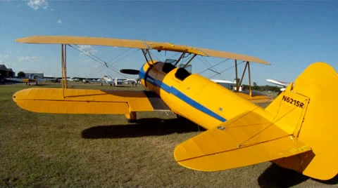 Airplane Stearman Biplane 스톡 동영상 24335146