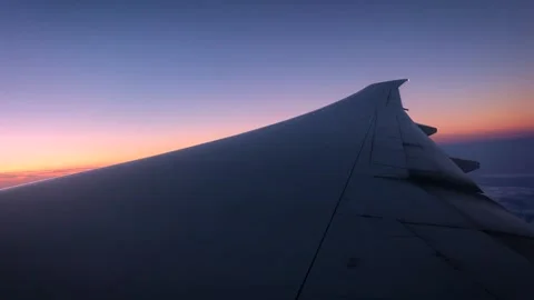 Airplane Sunset View Stock Footage 250576113