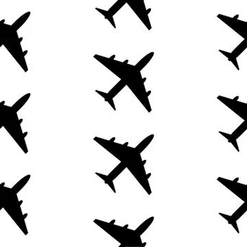 Airplane symbol seamless pattern Stock Illustration