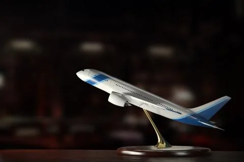 Airplane on the table Stock Illustration