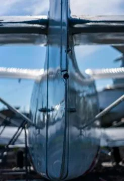 Airplane tail close-up Stock Photos