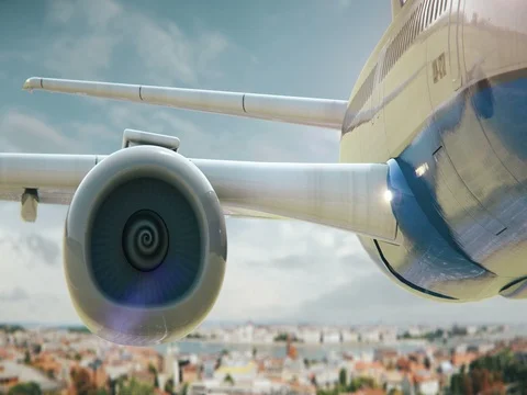 Airplane Take Off Budapest Hungary Stock Footage
