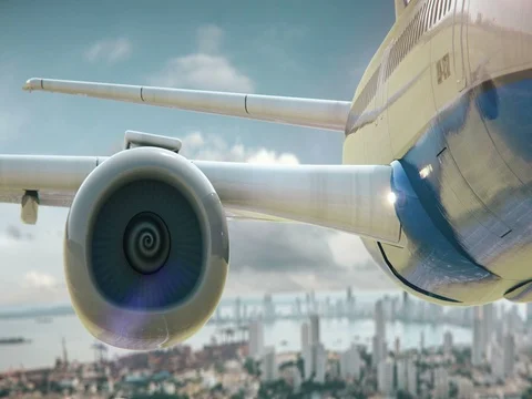 Airplane Take Off Cartagena Colombia second version Stock Footage